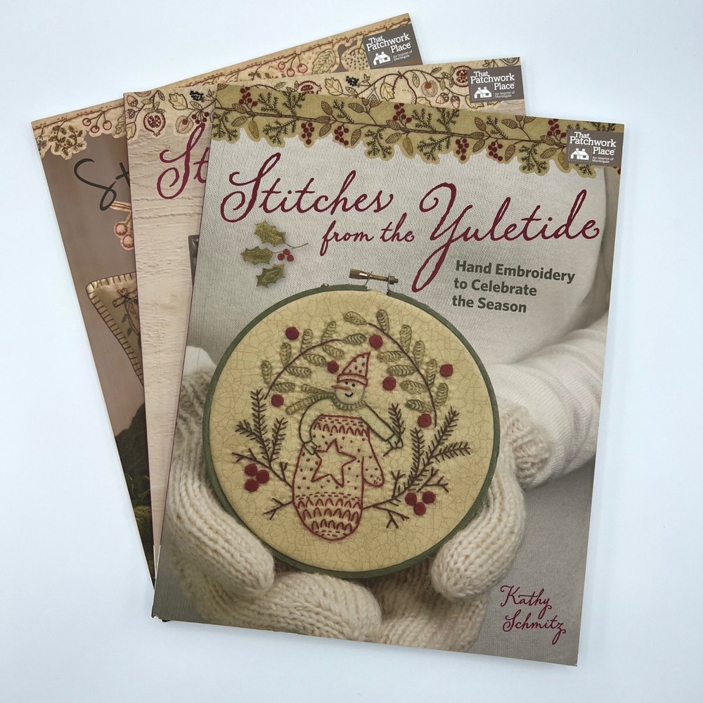 Kathy Schmitz Hand Embroidery Lot Yuletide Harvest Garden Martingale 3 Books